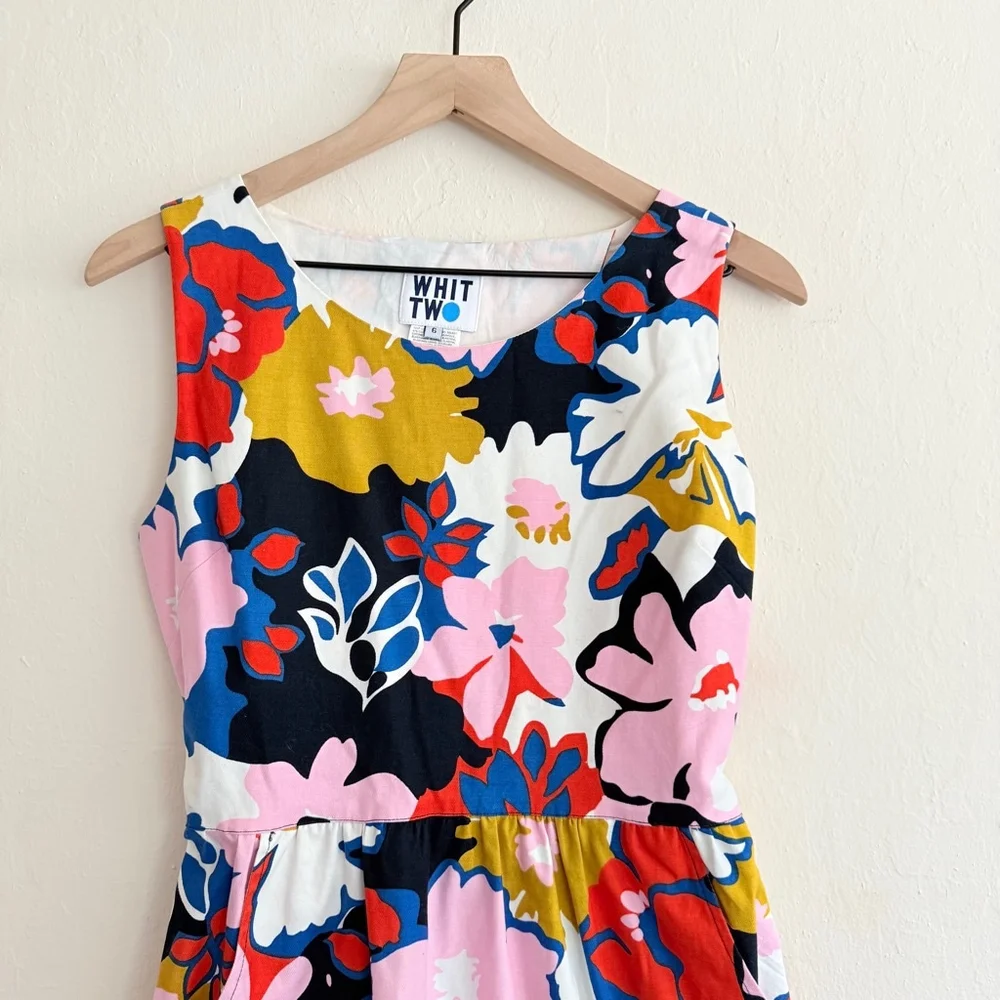 Whit Two Women's Multicolor Floral Sleeveless Dress Size 6 - Picture 4 of 7